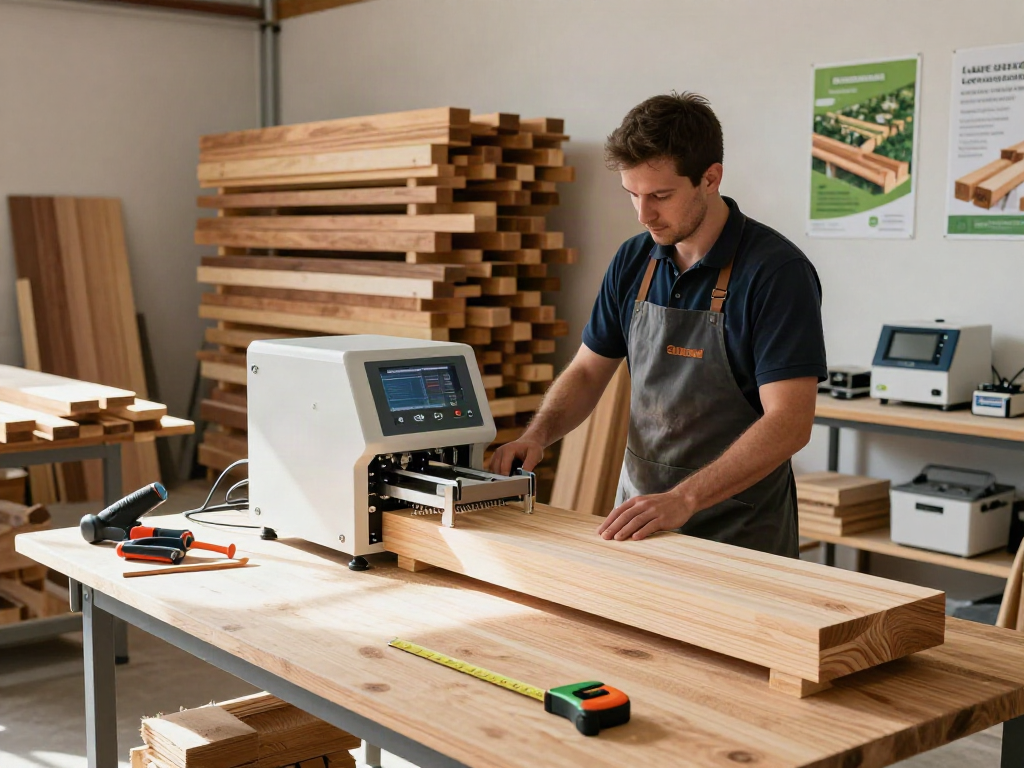 Traitement du bois sans produits chimiques avec Shashel® dans un atelier moderne.