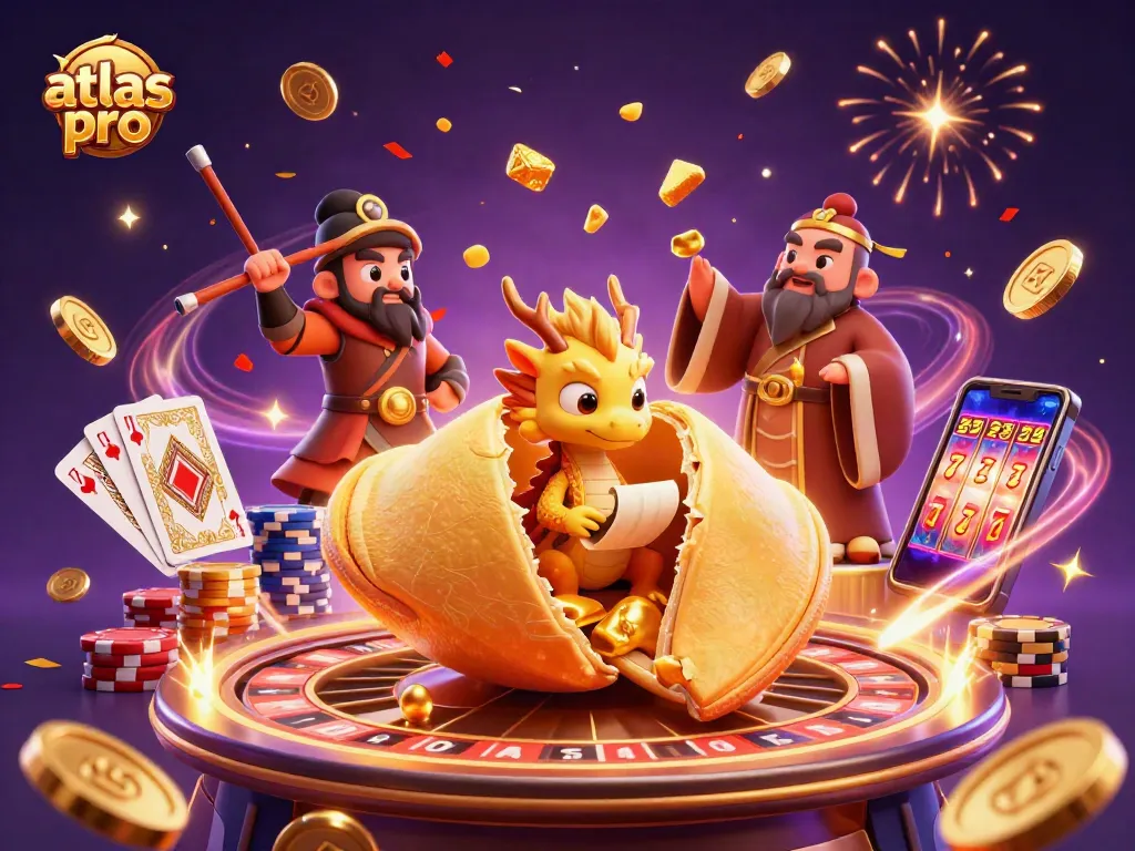 atlas pro libère la chance avec une pièce d'or et des cartes au poker, expérience de jeu palpitante