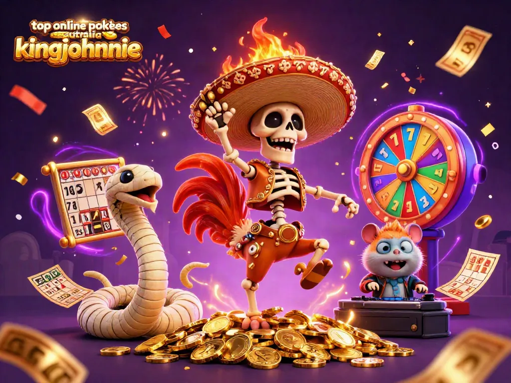 Spin your way to wins with top online pokies Australia King Johnnie's vibrant gaming scene.